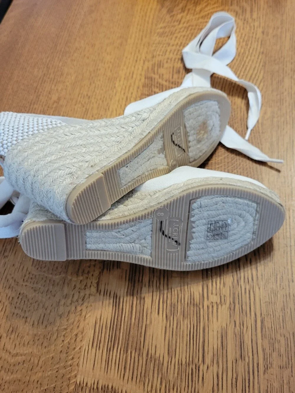 J. Crew Made-in-Spain Lace-up High Heel Espadrilles - Ivory